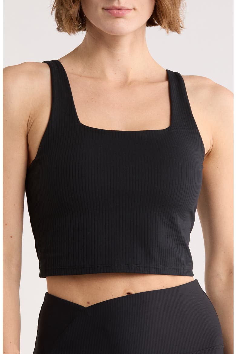 Piper Longline Sports Bra, Main, color, BLACK