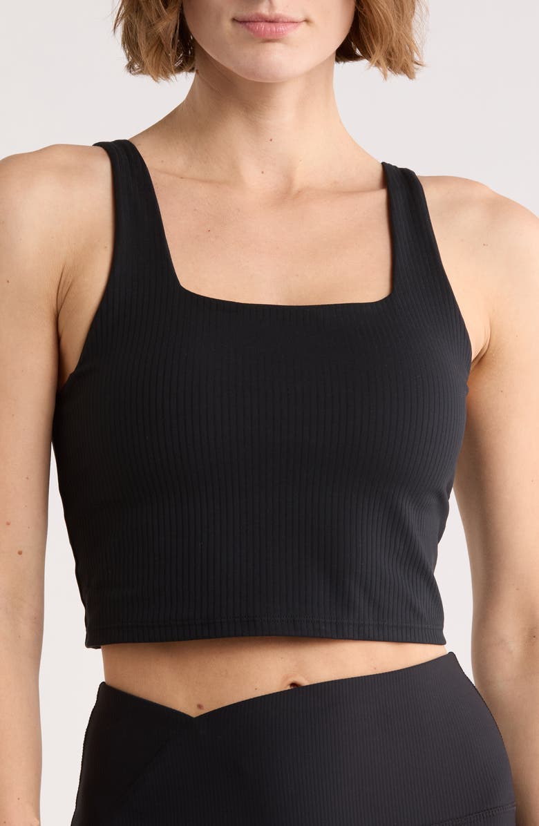 BALANCE COLLECTION Piper Longline Sports Bra, Main, color, Black