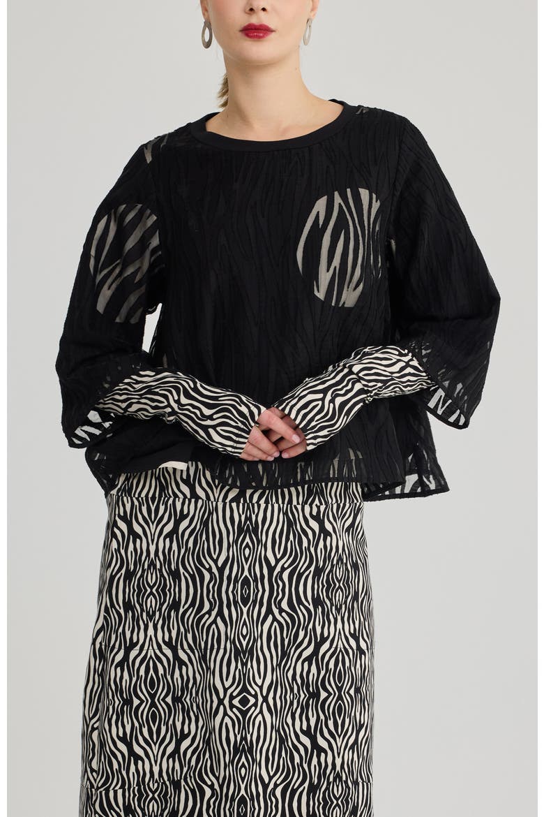 Ida Jacquard Top, Main, color, Black