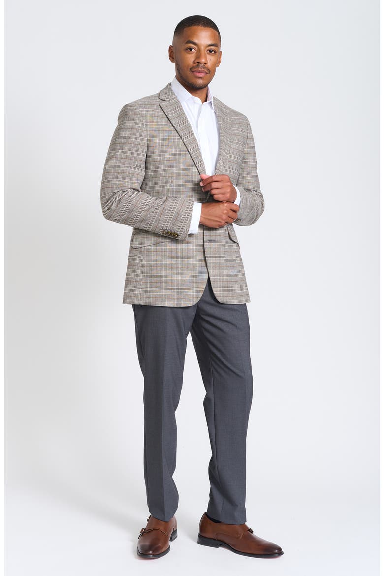 Charcoal Glen Plaid Blazer, Alternate, color, CHARCOAL/ CAMEL