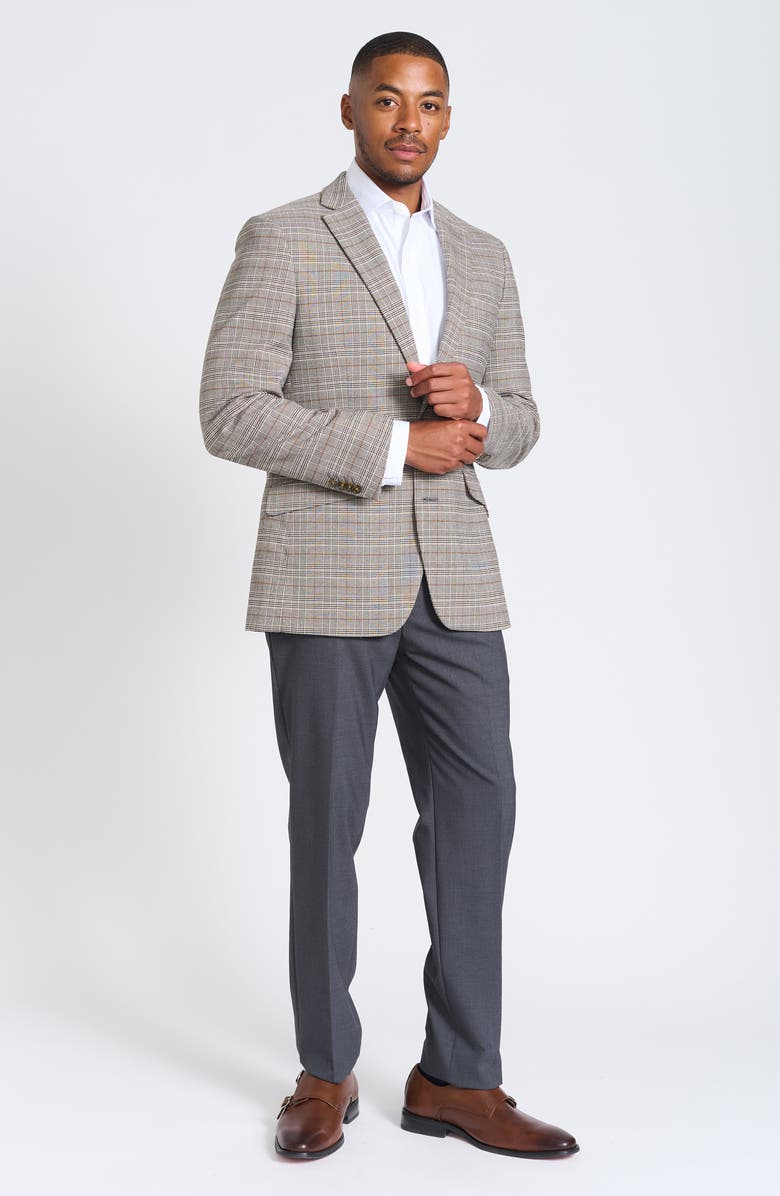 SAVILE ROW CO Charcoal Glen Plaid Blazer, Alternate, color, Charcoal/ Camel