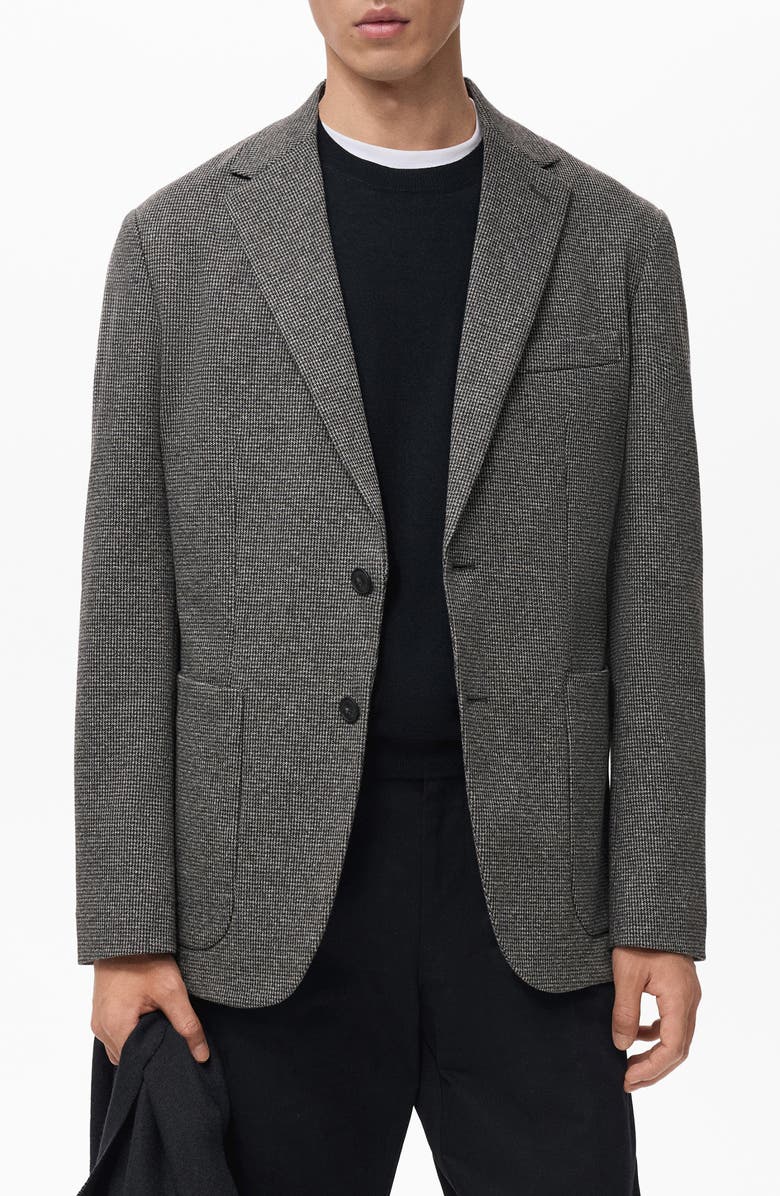 MANGO Slim Fit Blazer, Main, color, Medium Heather Grey