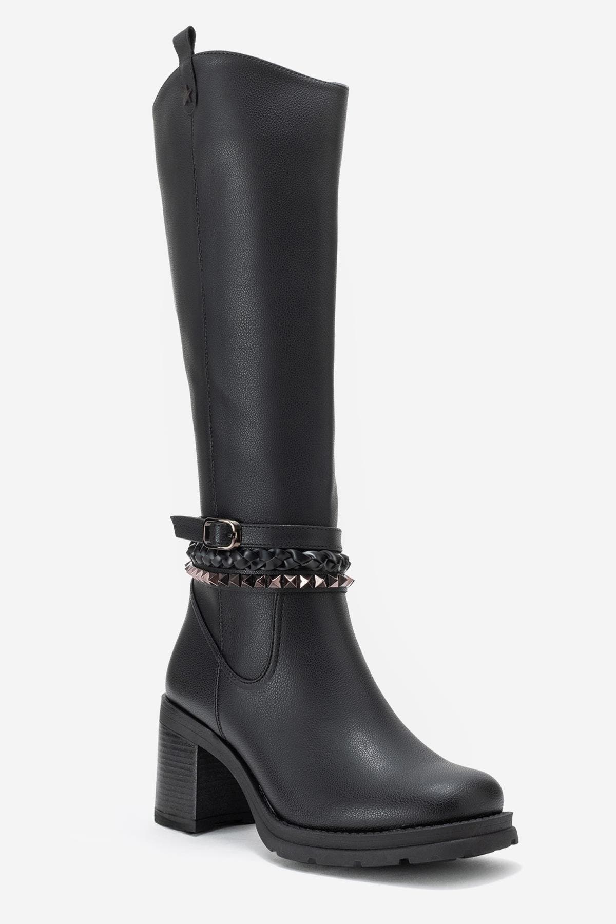 Prologue Shoes Viorra Knee High Boot, Main, color, Black Faux Leather