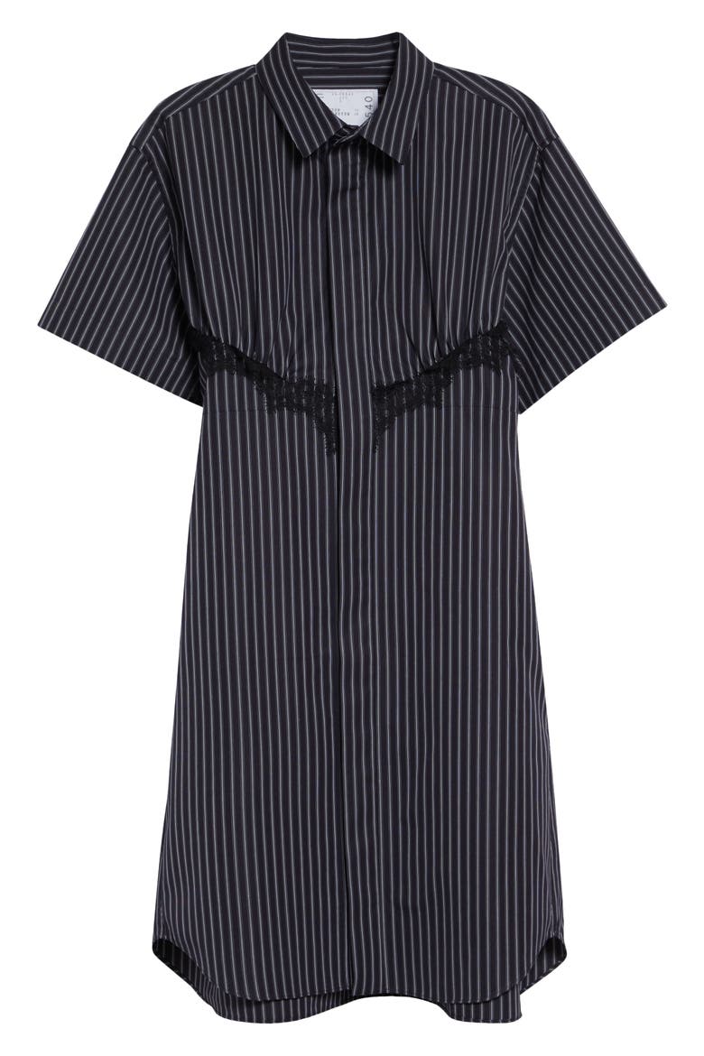 Pinstripe Poplin Shirtdress, Alternate, color, NAVY STRIPE