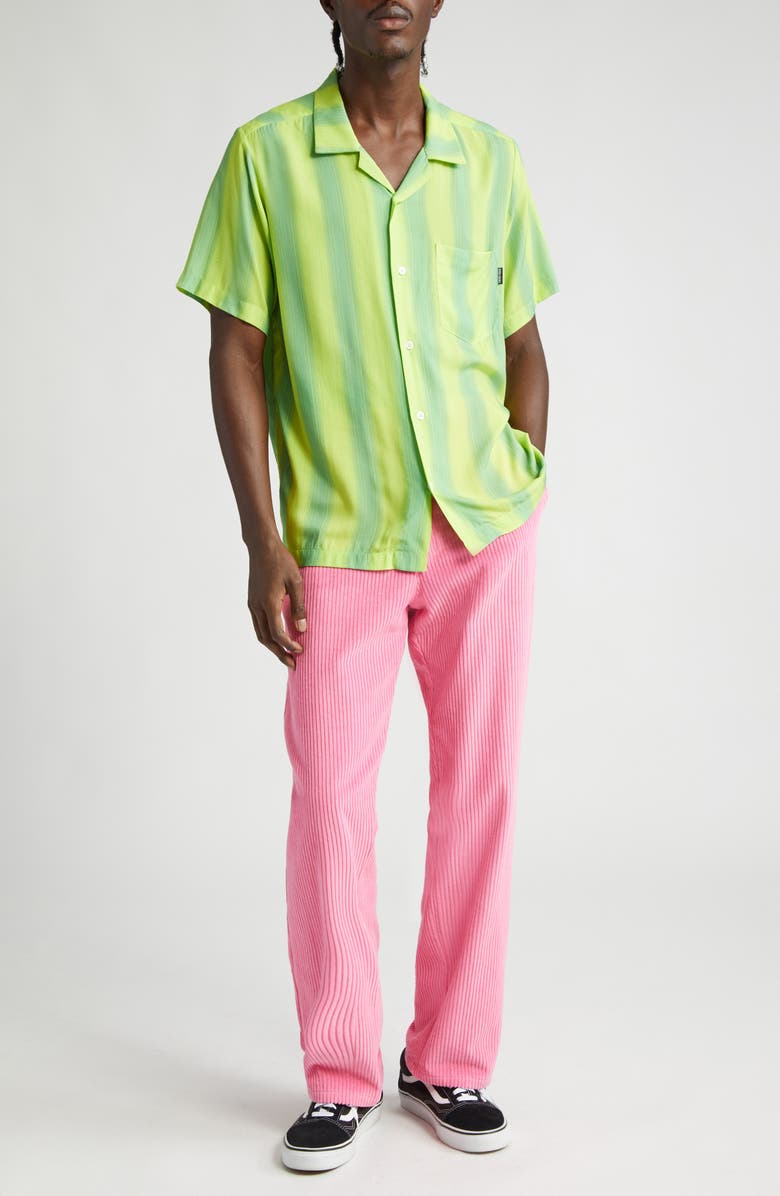 Noon Goons High Society Stripe Short Sleeve Camp Shirt, Alternate, color, 