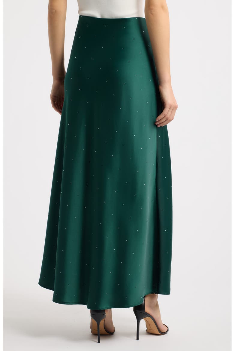 Embellished Bias Cut Maxi Skirt, Alternate, color, PINE FOREST
