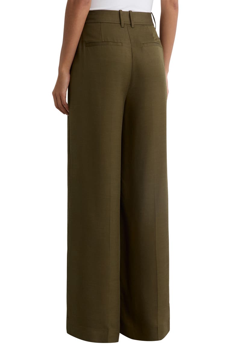 Cora Pleat Front Wide Leg Pants, Alternate, color, KHAKI GREEN