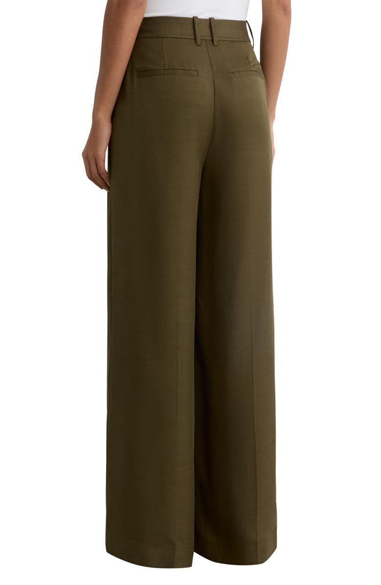 Reiss Cora Pleat Front Wide Leg Pants, Alternate, color, Khaki Green