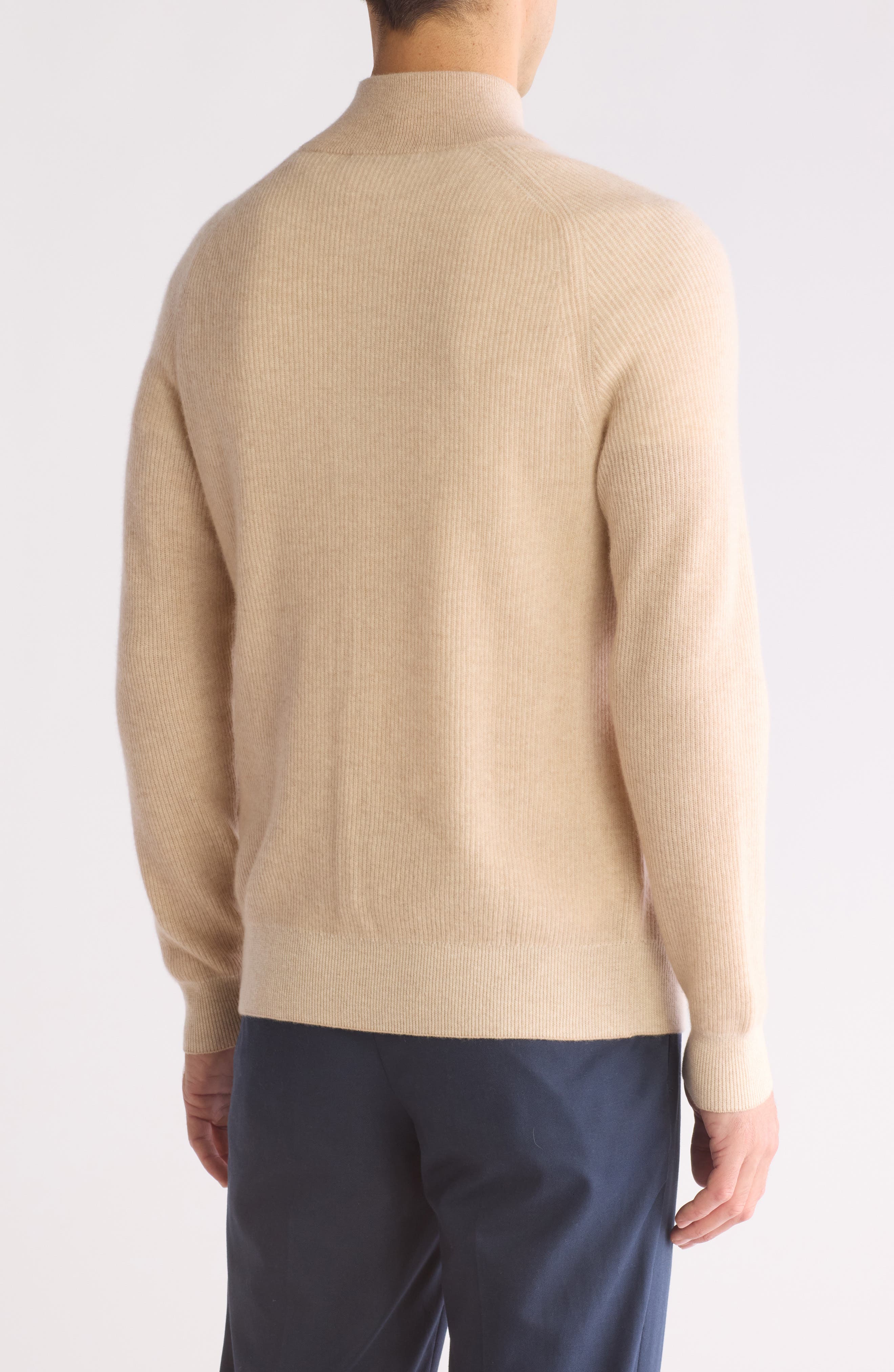 Rib Cashmere Mock Neck Sweater - image 4
