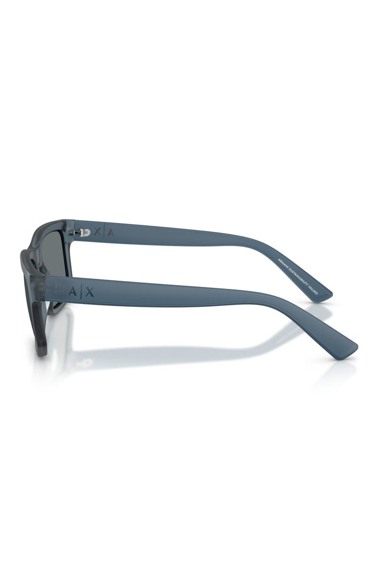 56mm Square Sunglasses, Alternate, color, MATTE FROSTED BLUE / DARK BLUE
