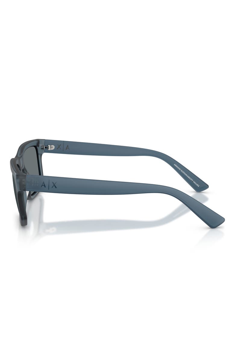 AX Armani Exchange 56mm Square Sunglasses, Alternate, color, Matte Frosted Blue / Dark Blue