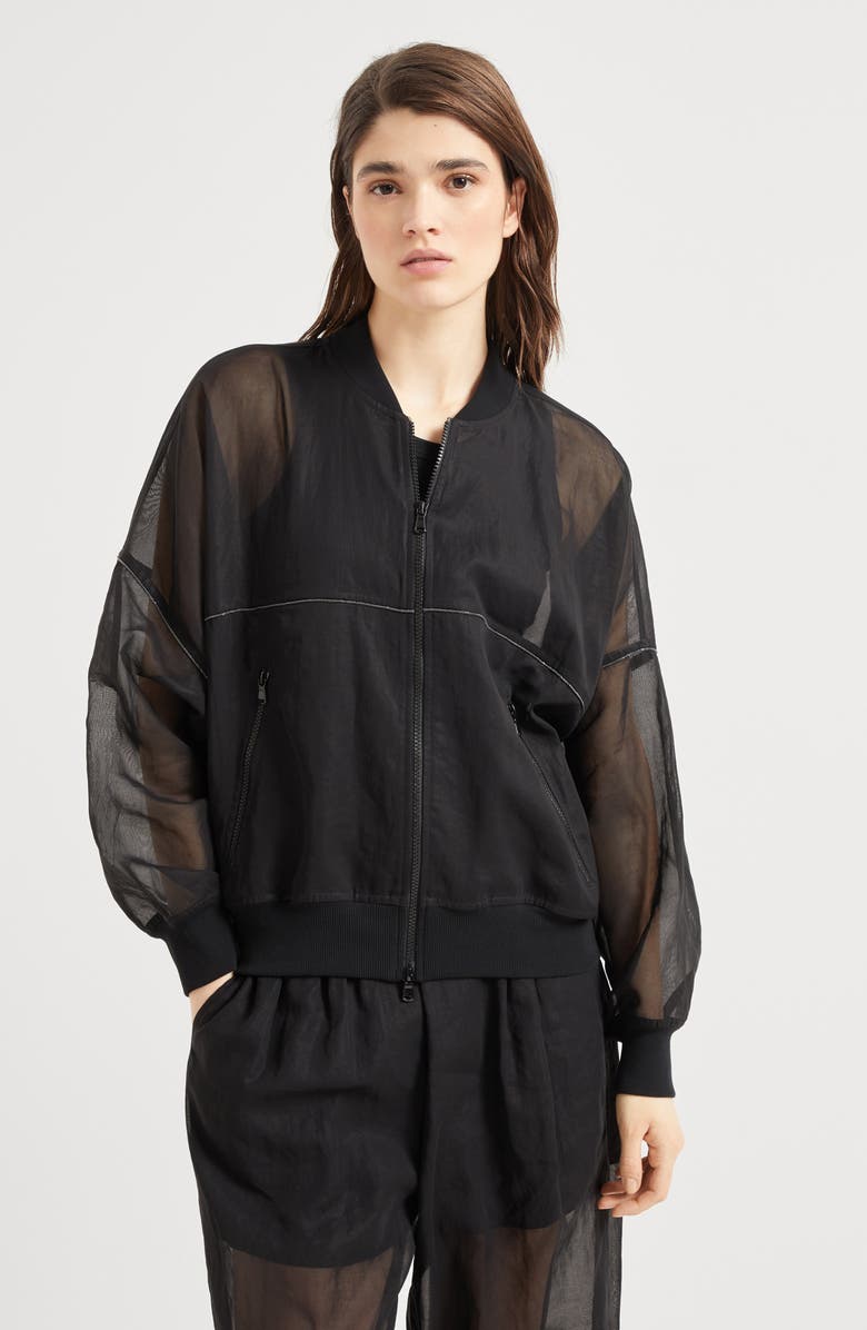 Brunello Cucinelli Bomber jacket with monili, Alternate, color, 