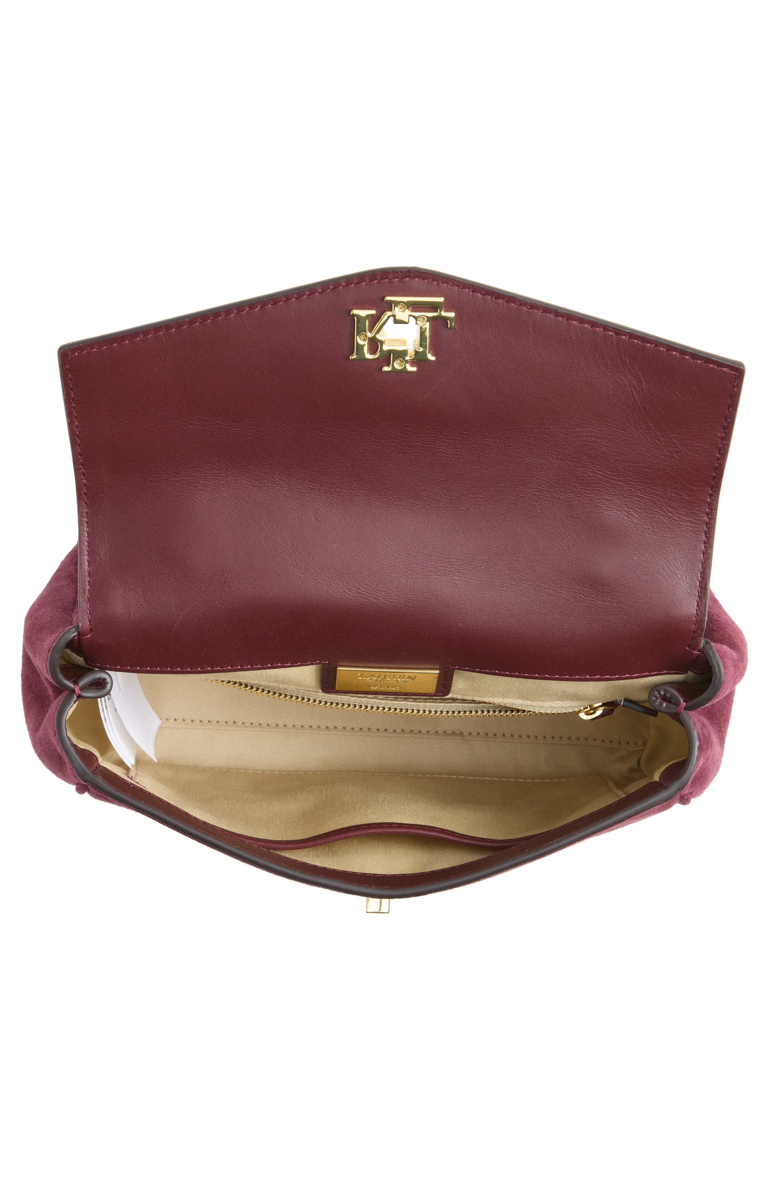 Farrah Scarf Wrapped Small Satchel, Alternate, color, DARK GARNET