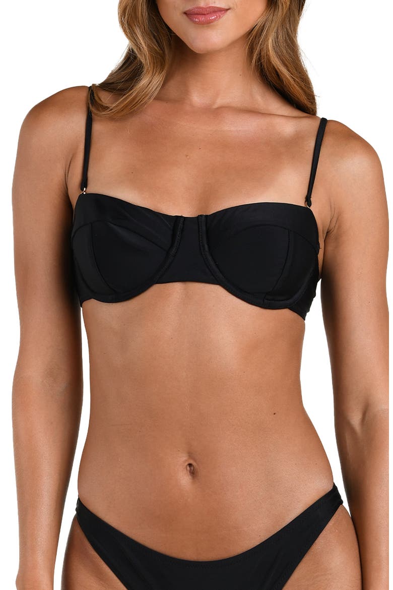 Alexandria Underwire Bikini Top, Alternate, color, BLACK