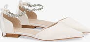 Kailee P Bella Satin Pointed Toe Flats with Amaryllis Strap
