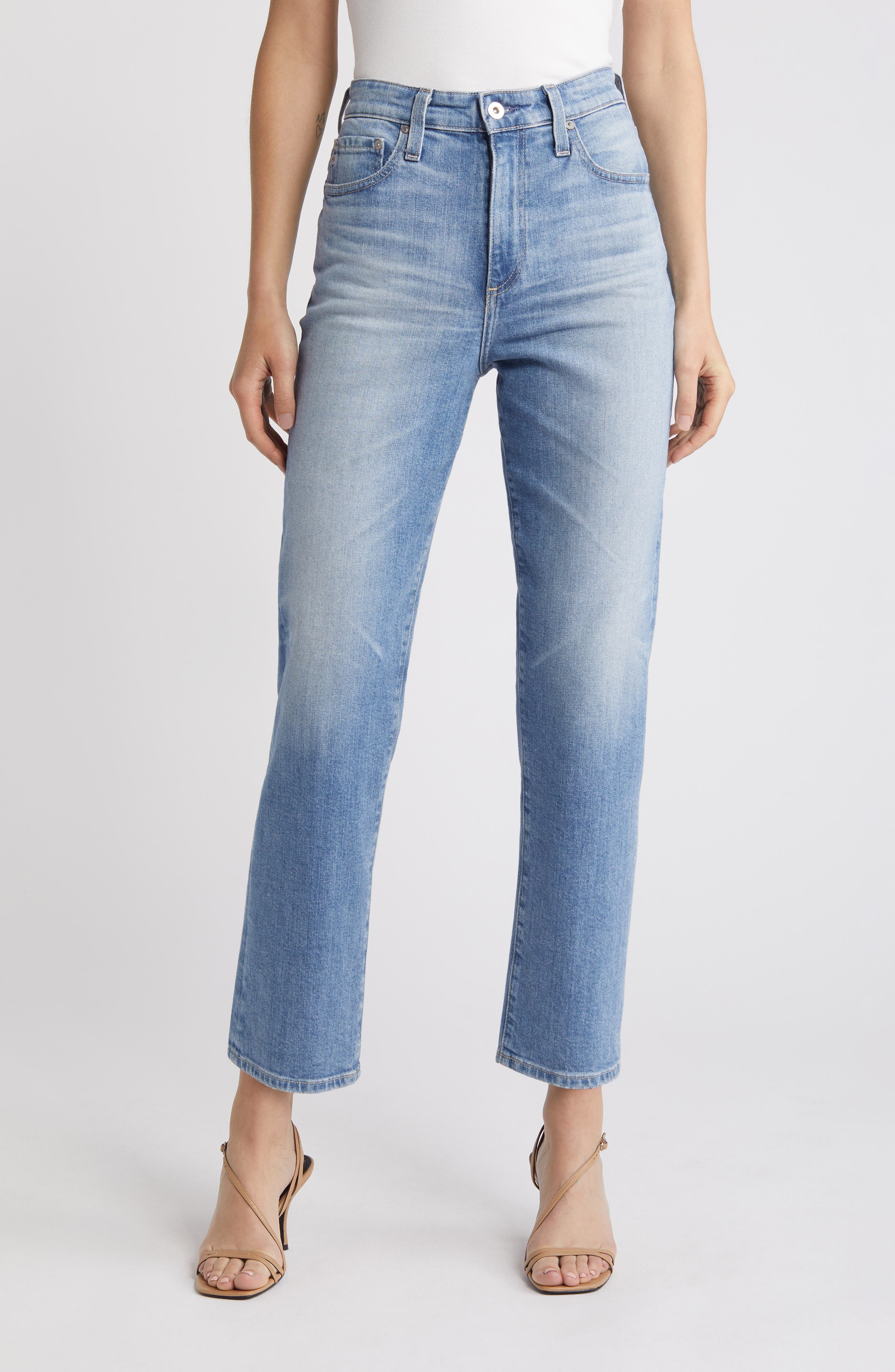 Rian High Waist Ankle Straight Leg Jeans