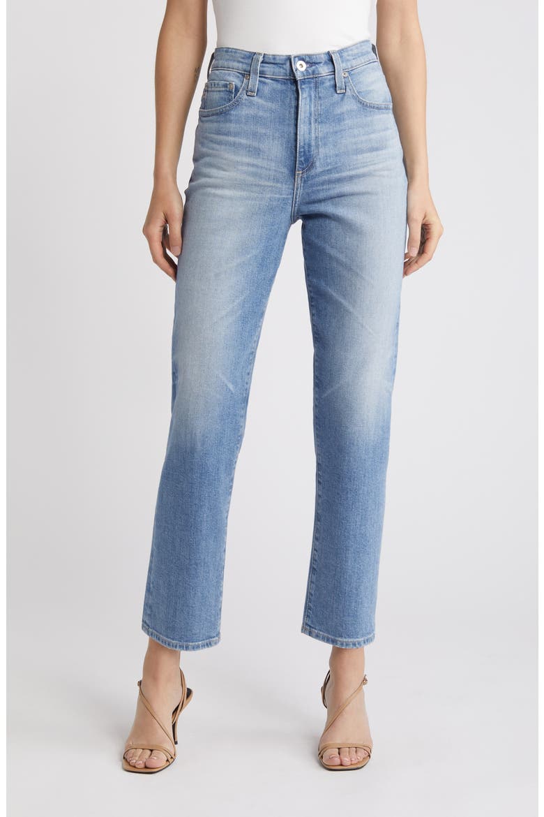 Rian High Waist Ankle Straight Leg Jeans, Main, color, 22 YEARS PALMA