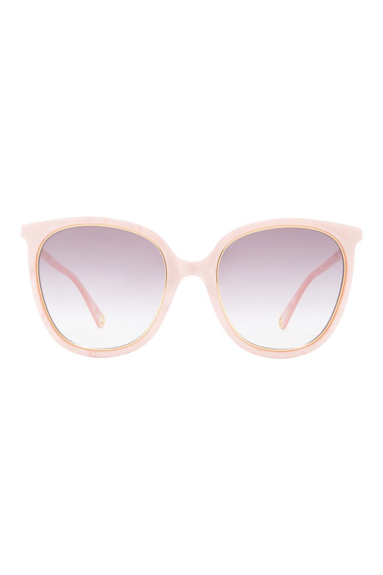 56mm Round Sunglasses, Main, color, PINK PINK VIOLET