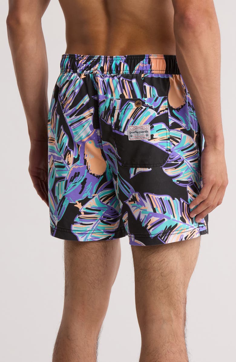 Party Pants Captain Toucan Swim Trunks, Alternate, color, Black