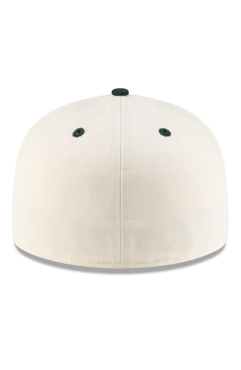 New Era Men's New Era Cream/Green Miami Hurricanes On-Field 59FIFTY Fitted Hat, Alternate, color, 