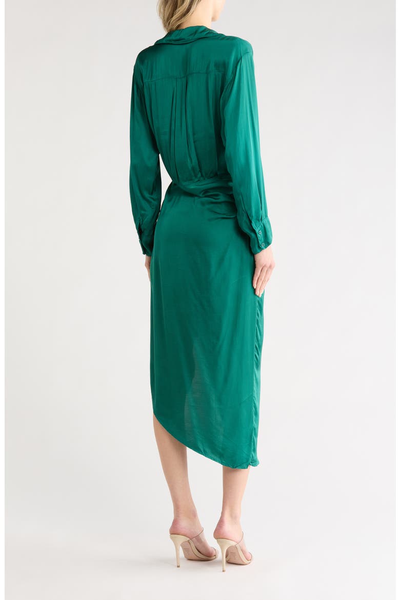 Aimee Long Sleeve Faux Wrap Dress, Alternate, color, OZ GREEN