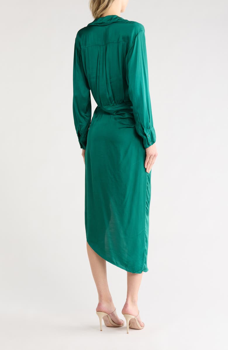 Young, Fabulous & Broke Aimee Long Sleeve Faux Wrap Dress, Alternate, color, Oz Green