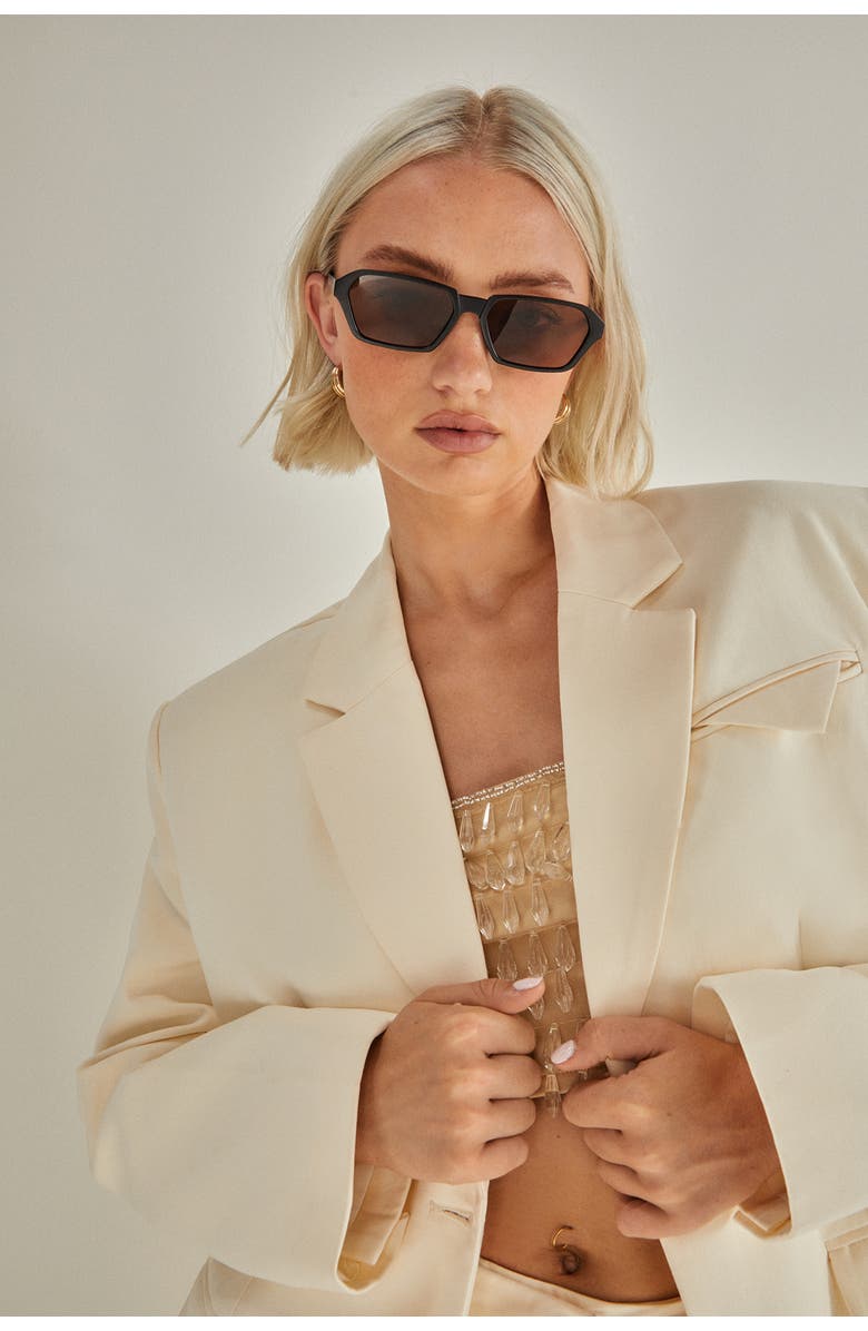NASTY GAL Twill Oversized Tailored Blazer, Alternate, color, Cream