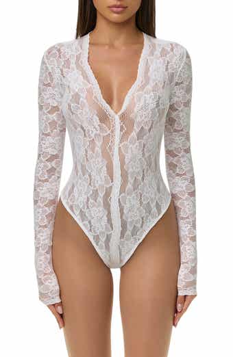 Lace Deep V-Neck Bodysuit