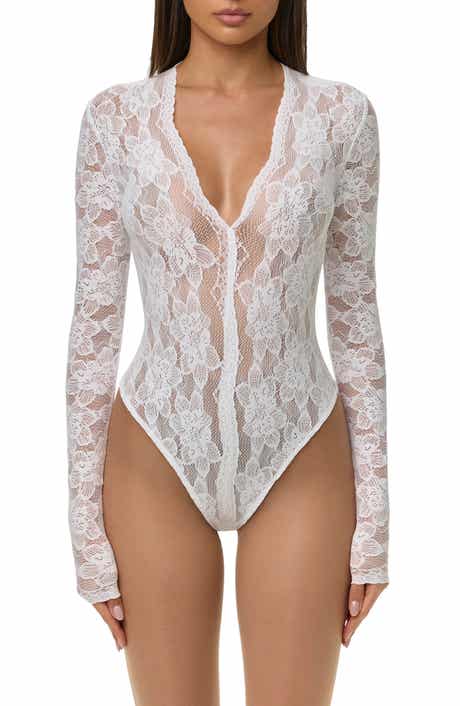 Lace Deep V-Neck Bodysuit