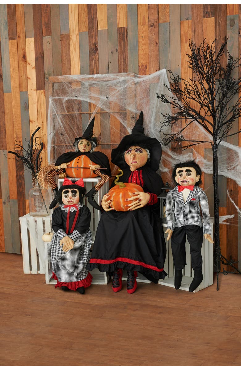 Gallerie II Gourdisha Joe Spencer Gathered Traditions Halloween Art Doll Figure, Alternate, color, Black