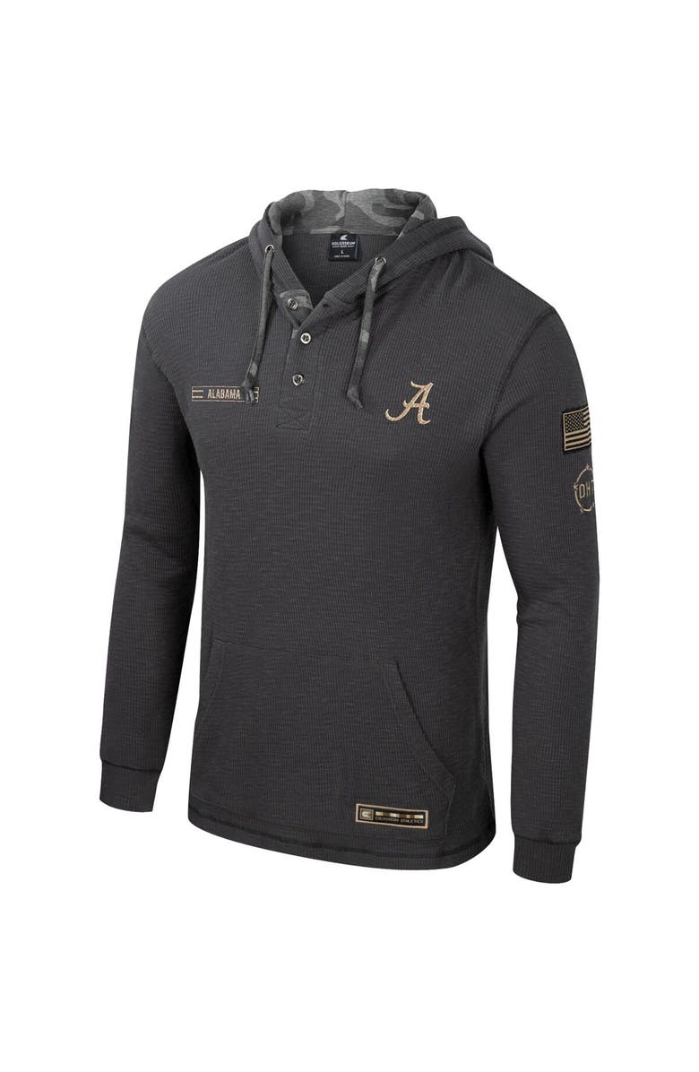 COLOSSEUM Men's Colosseum Charcoal Alabama Crimson Tide OHT Military Appreciation Henley Pullover Hoodie, Alternate, color, 