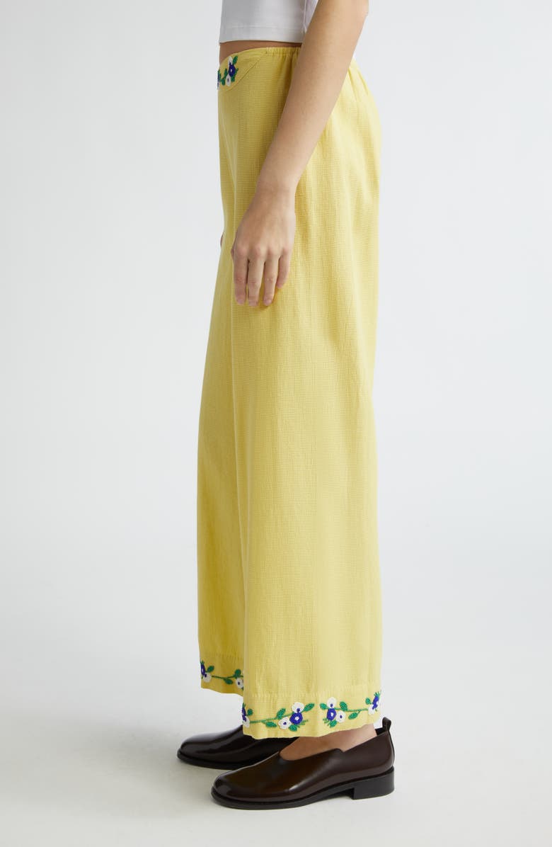 Bode Beaded Chicory Wide Leg Crop Pants, Alternate, color,