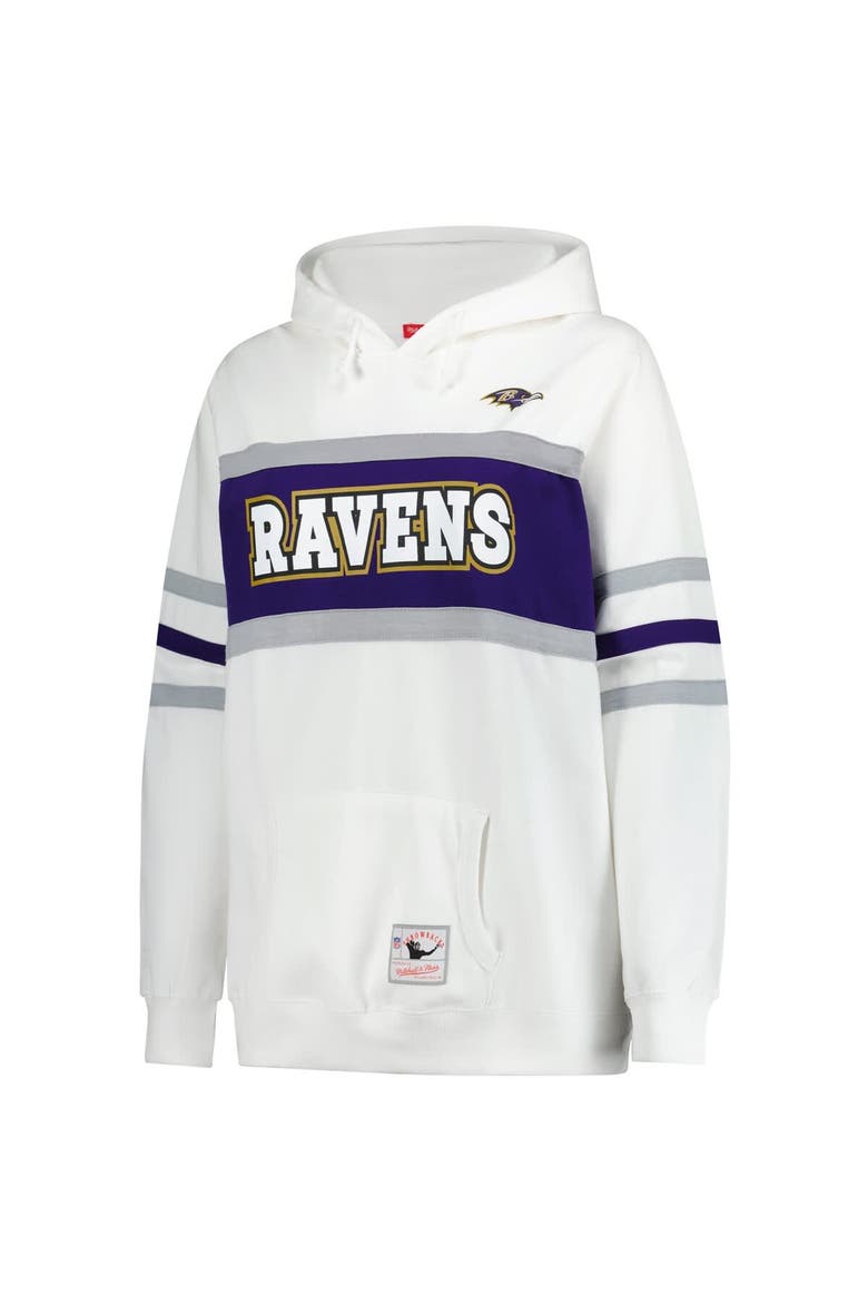 Women's Mitchell & Ness White Baltimore Ravens Plus Size Head Coach Throwback Pullover Hoodie, Alternate, color, White