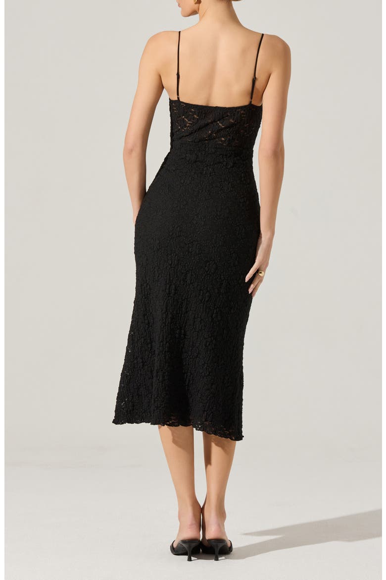 Floral Lace Knit Dress, Alternate, color, BLACK