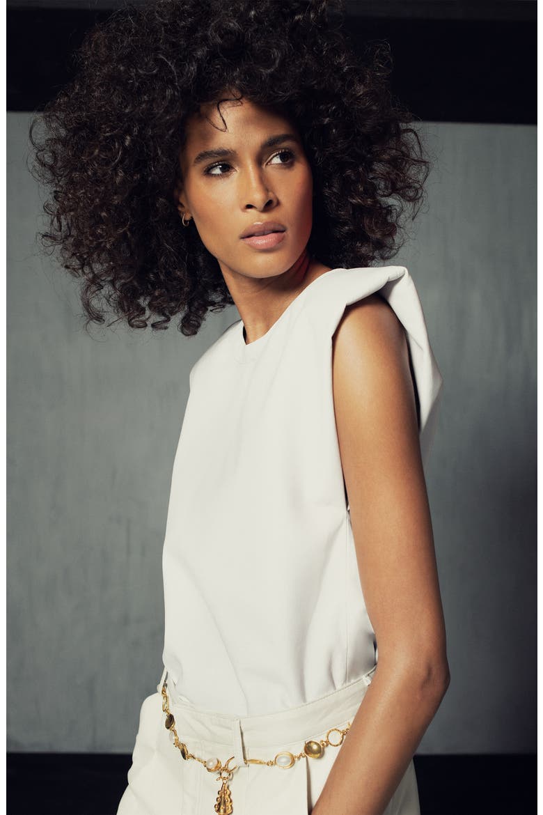 Blaze Recycled Leather Tee, Alternate, color, WHITE