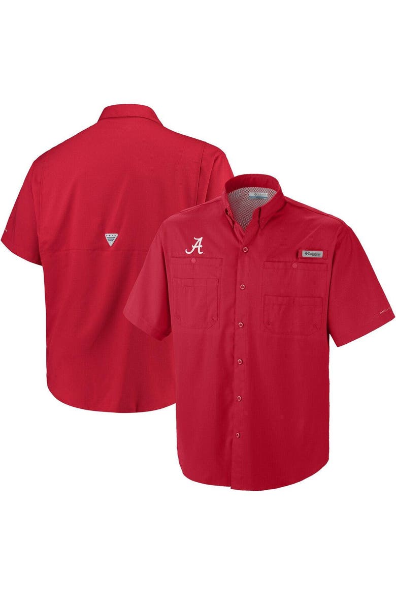 Men's Columbia Crimson Alabama Crimson Tide Big & Tall Collegiate Tamiami Button-Down Shirt, Main, color, Crimson