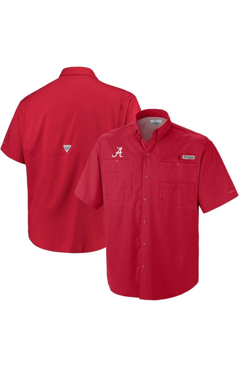 Columbia Men's Columbia Crimson Alabama Crimson Tide Big & Tall Collegiate Tamiami Button-Down Shirt, Main, color, Crimson