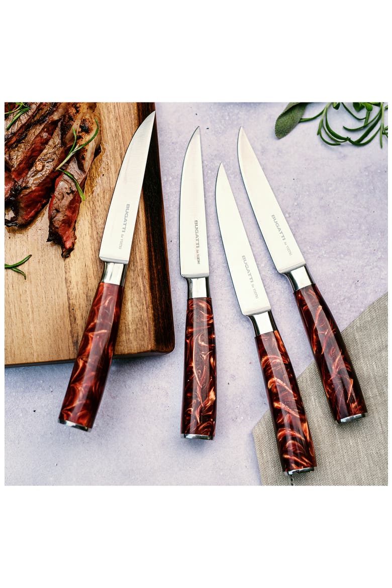Coltelli 4-Piece Stainless Steel Steak Knife Set, Alternate, color, BROWN