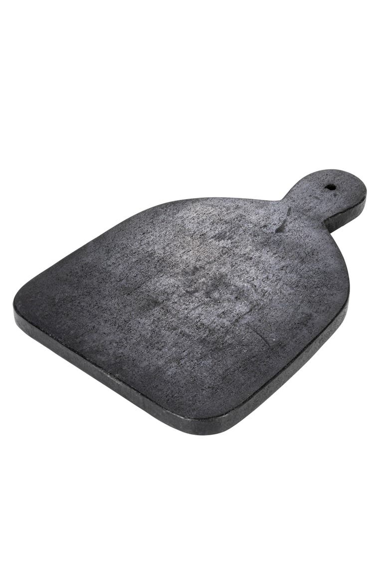 Wide Marble Cutting or Charcuterie Board with Handle, Black, Main, color, Black