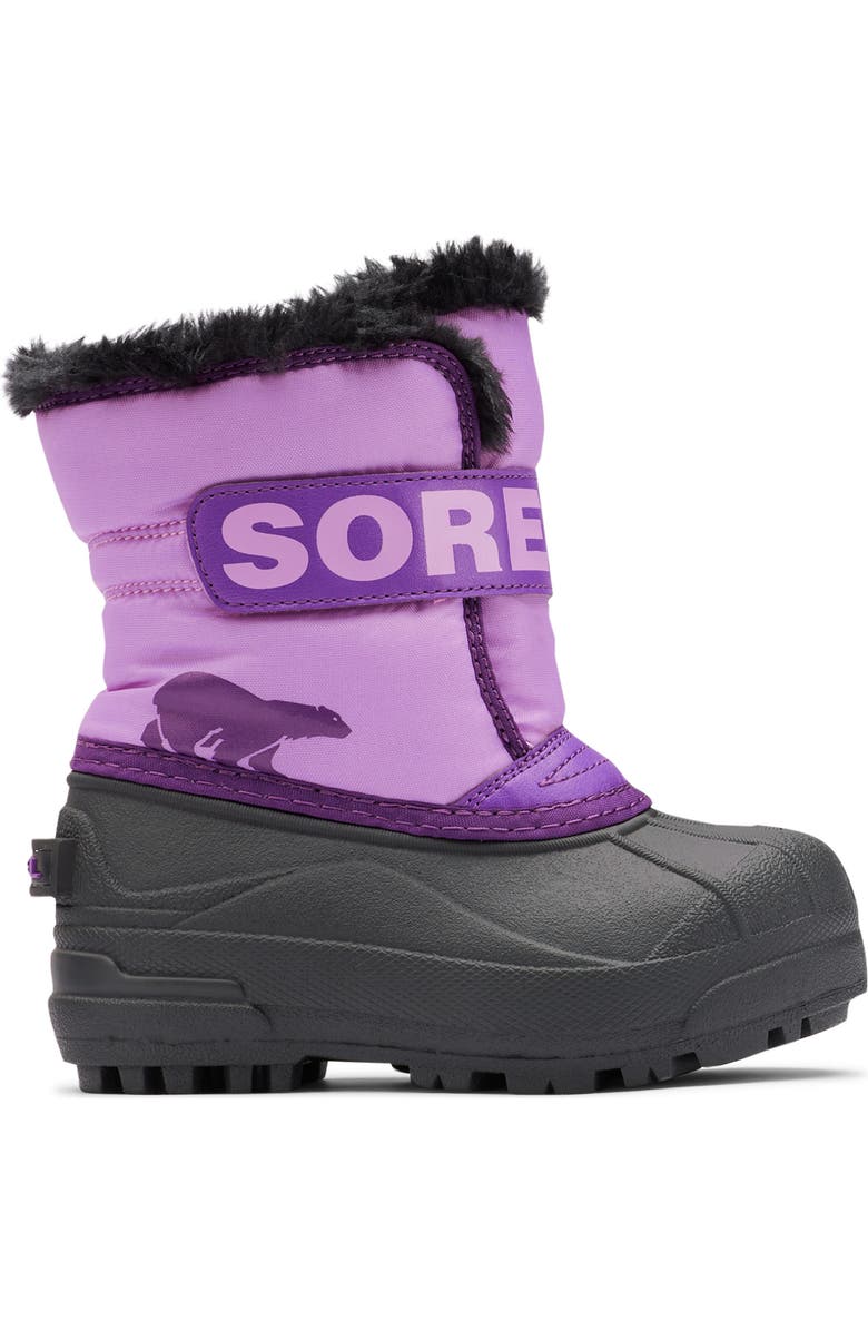SOREL Kids' Snow Commander Insulated Waterproof Boot, Alternate, color, Gumdrop/ Purple Violet
