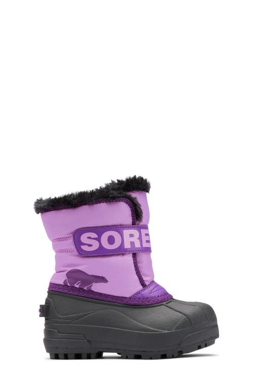Sorel Kids' Snow Commander Insulated Waterproof Boot In Gumdrop/purple Violet