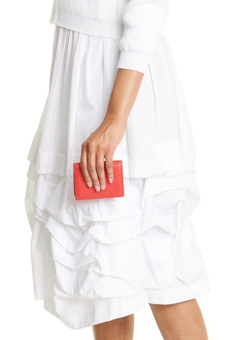 Roots Embossed Leather Bifold Wallet, Alternate, color, RED
