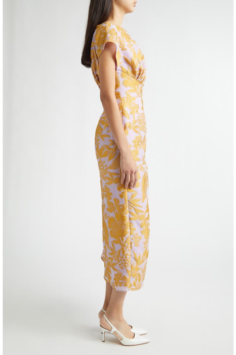 Florence Floral Jacquard Cocktail Dress, Alternate, color, PEONY MULTI