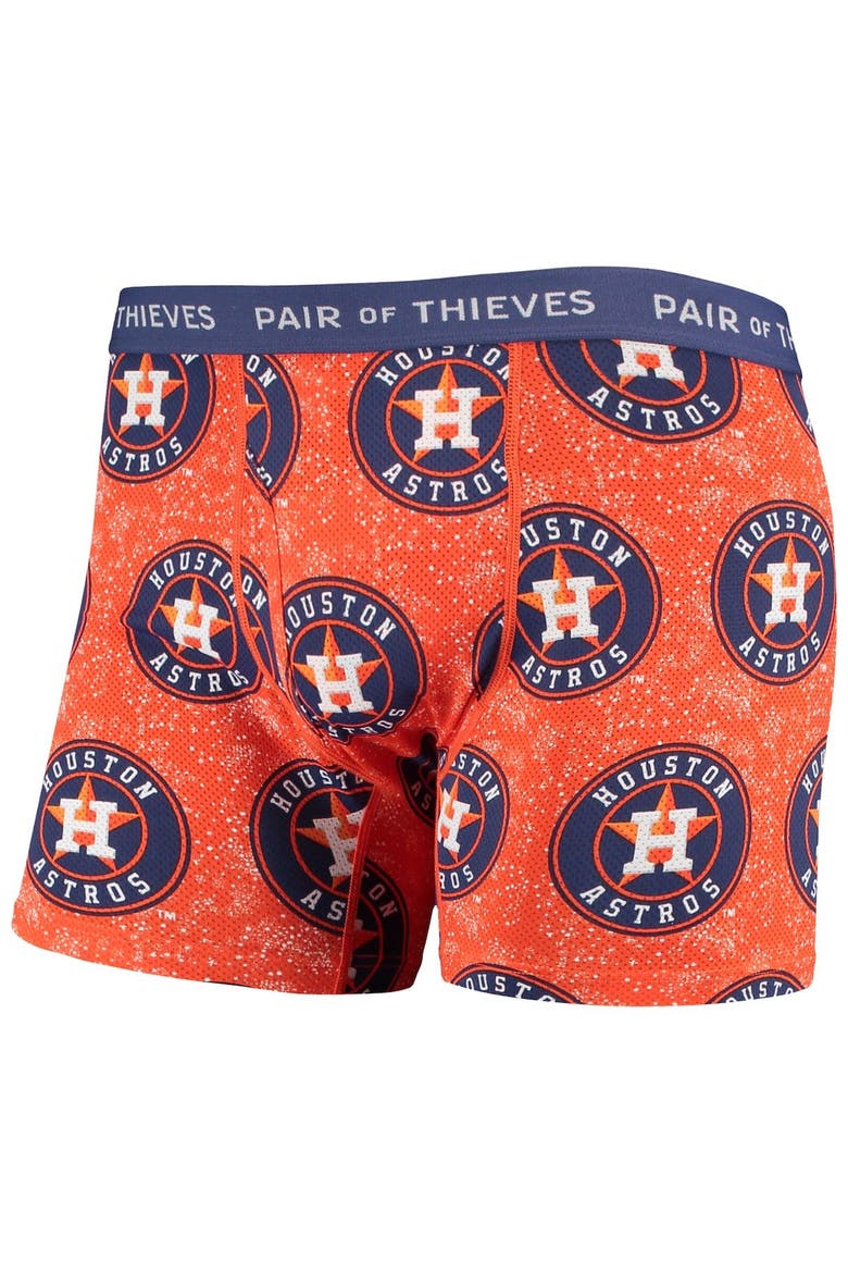 Men's Pair of Thieves Black/Orange Houston Astros Super Fit 2-Pack Boxer Briefs Set, Alternate, color, Black