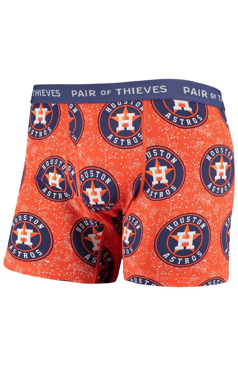 Pair of Thieves Men's Pair of Thieves Black/Orange Houston Astros Super Fit 2-Pack Boxer Briefs Set, Alternate, color, Black