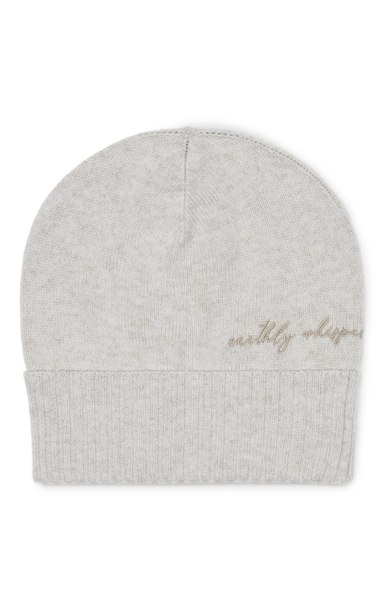 Brunello Cucinelli Virgin wool, cashmere and silk knit beanie with embroidery, Main, color, 