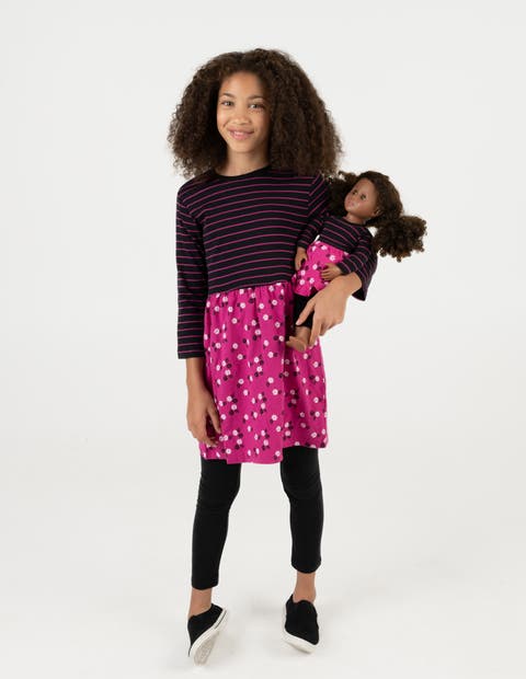 Girls Skirt Dress with Matching Doll Dress, 100% Cotton
