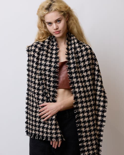 Lost Pattern Nyc "houndstooth" Cashmere Scarf In Multi