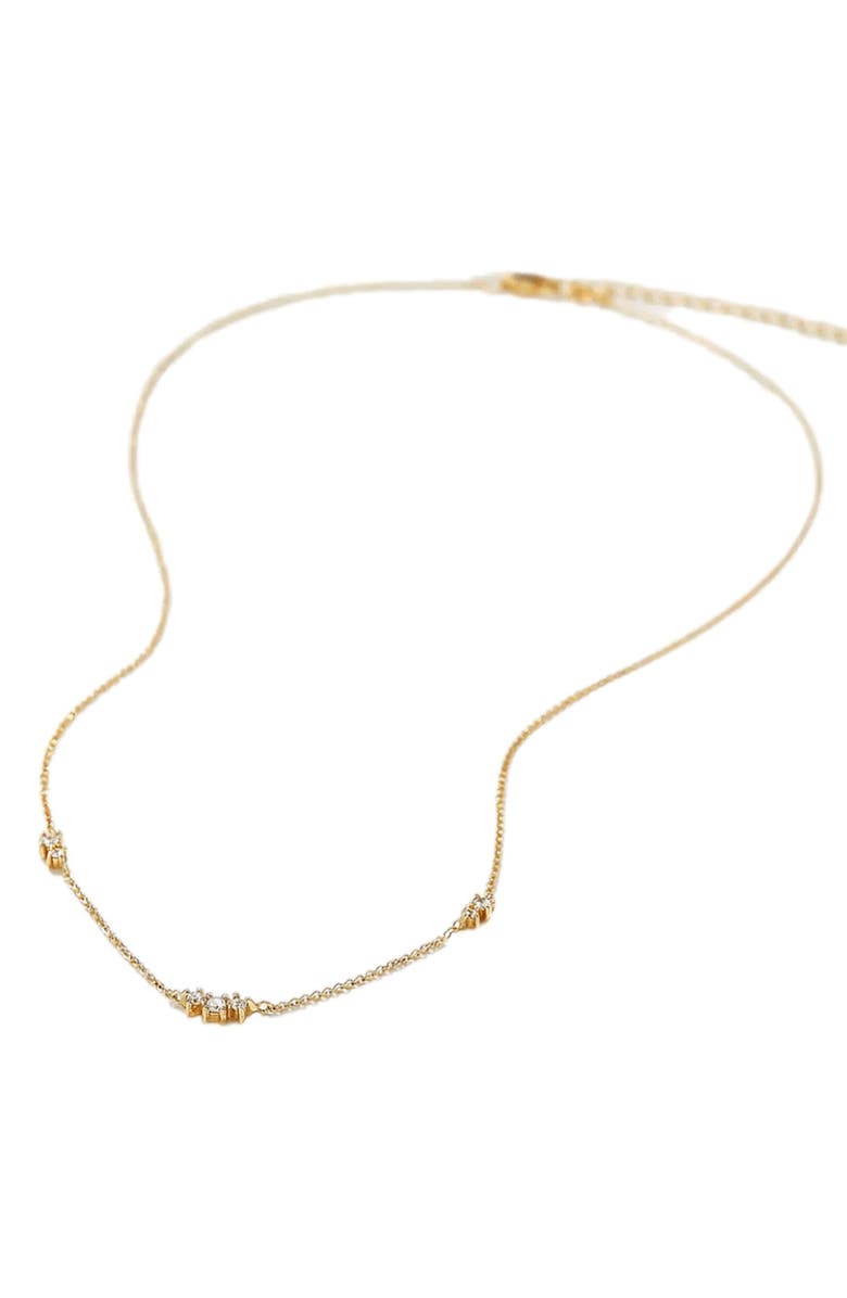 Hollywood Sensation Seraphima Elegant Necklace with Seven Round Cut Cubic Zirconia Stones, Main, color,