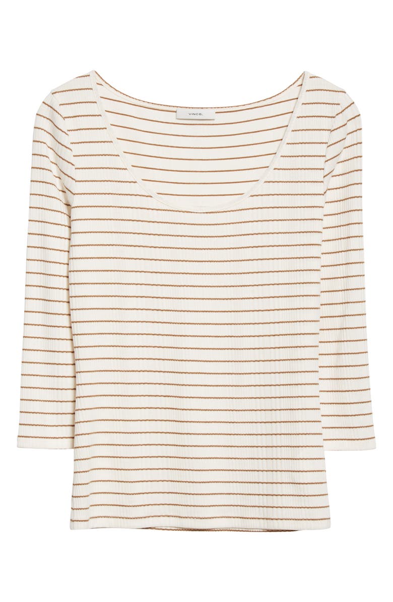 Vince Stripe Rib Scoop Neck Knit Top, Alternate, color, 